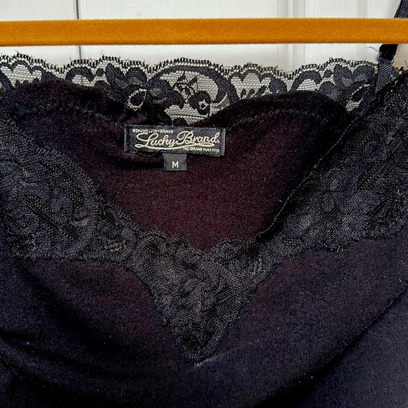 Lucky Brand Black Cami with Lace - Picture 3 of 6